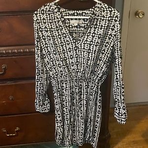 Black and white shirt dress